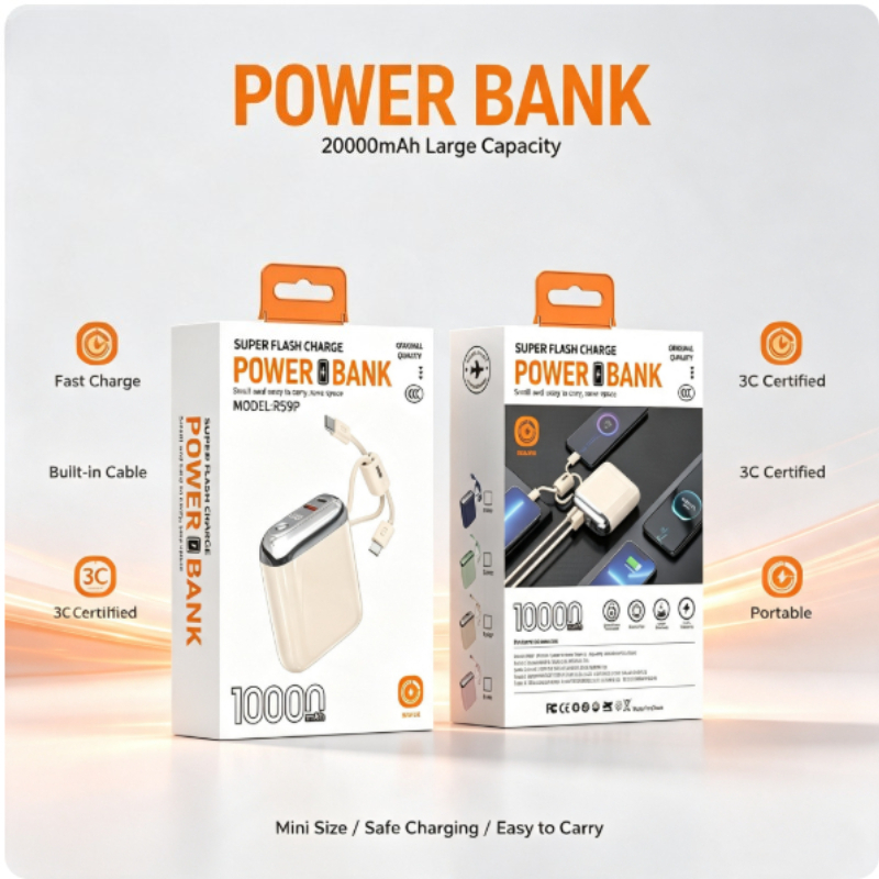 Portable Charger 20000Mah - Mini PowerBank de 66W CCC 20000mAh
