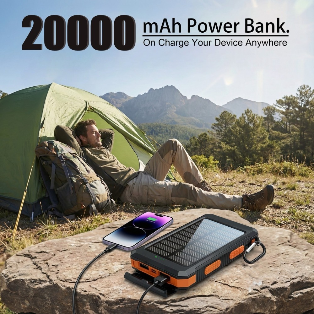 Banco de energía solar portáti - Portable Charger 20000Mah reseña y precio